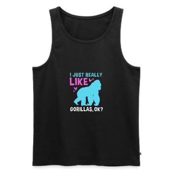 Gorilla - Men's Premium Organic Tank Top - black - Front - AI Model Male 178 light (178cm)
