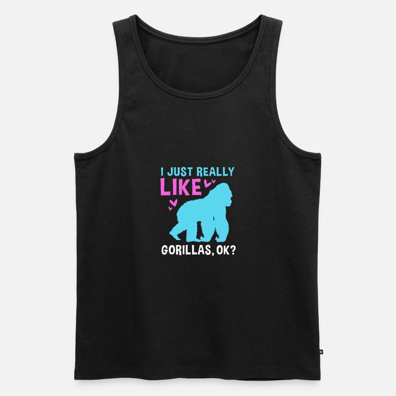 Gorilla - Männer Premium Bio Tank Top - Schwarz
