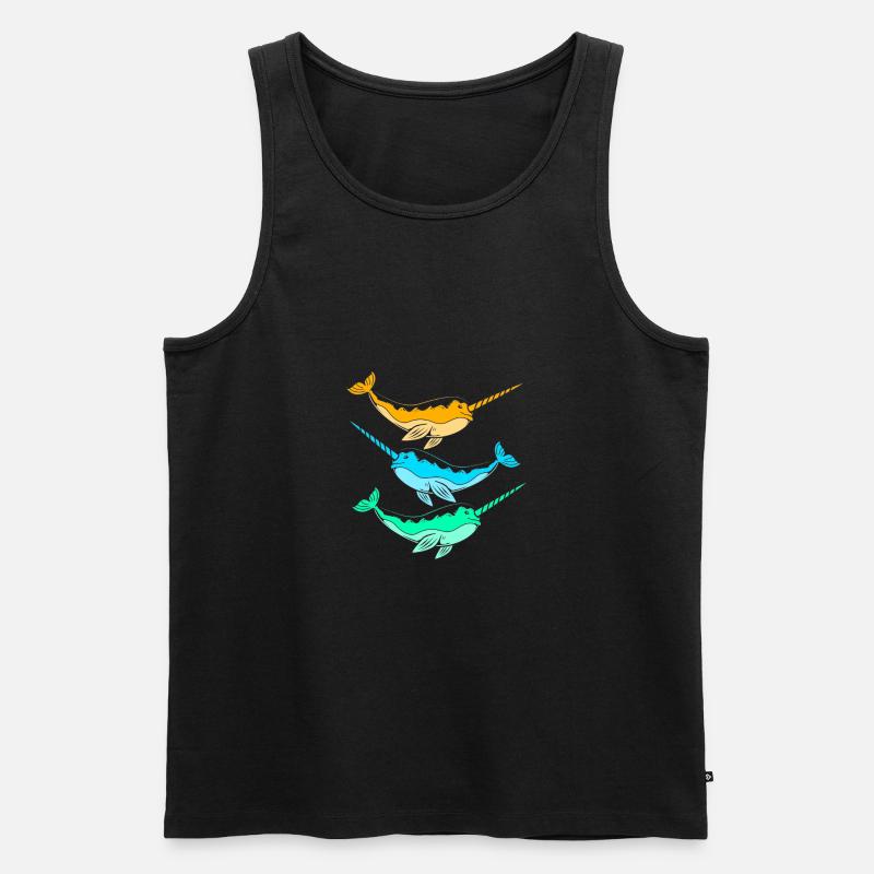 Narwal - Männer Premium Bio Tank Top - Schwarz