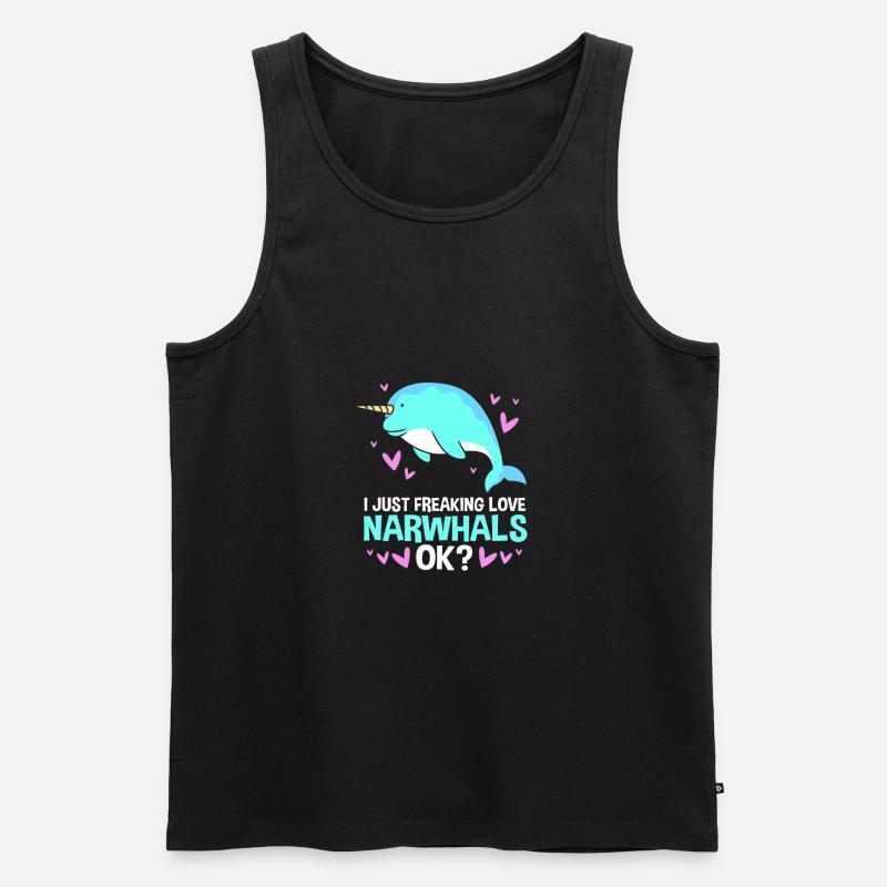 Narwal - Männer Premium Bio Tank Top - Schwarz