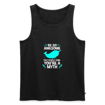 Narwal - Männer Premium Bio Tank Top - Schwarz - Vorne - AI Model Male 178 light (178cm)
