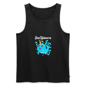 Narwal - Männer Premium Bio Tank Top - Schwarz - Vorne - AI Model Male 178 light (178cm)