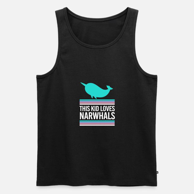 Narwal - Männer Premium Bio Tank Top - Schwarz