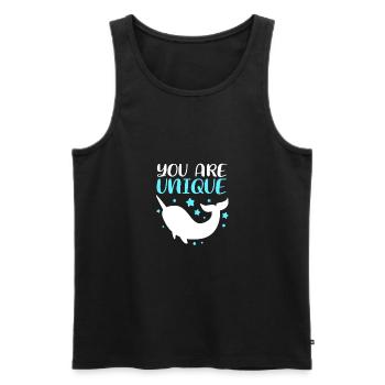 Narwal - Männer Premium Bio Tank Top - Schwarz - Vorne - AI Model Male 178 light (178cm)