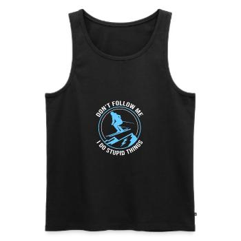 Ski Ski Holiday - Men's Premium Organic Tank Top - black - Front - AI Model Male 178 light (178cm)