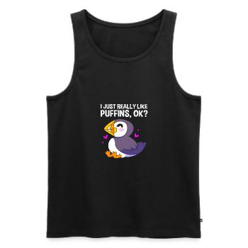 Papageientaucher Puffin - Männer Premium Bio Tank Top - Schwarz - Vorne - Michal (187cm)