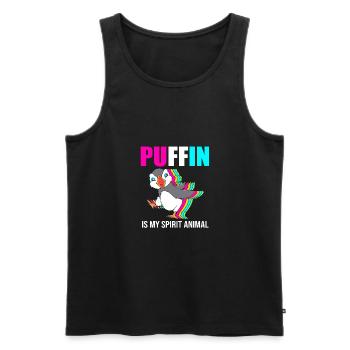 Papageientaucher Puffin - Männer Premium Bio Tank Top - Schwarz - Vorne - Michal (187cm)