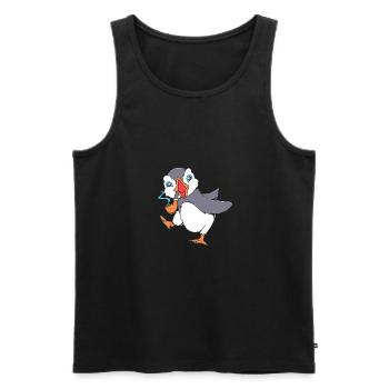 Papageientaucher Puffin - Männer Premium Bio Tank Top - Schwarz - Vorne - Michal (187cm)