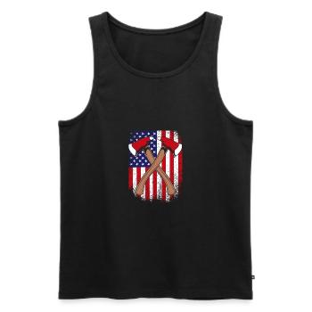 Firefighter Fire Brigade - Men's Premium Organic Tank Top - black - Front - AI Model Male 178 light (178cm)