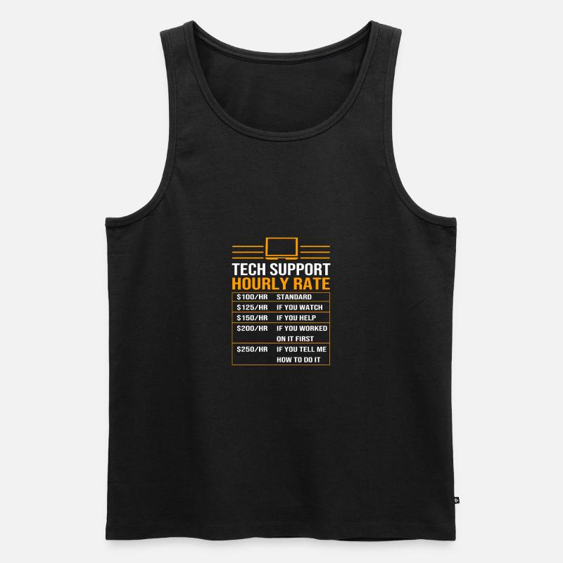 Tech Support - Männer Premium Bio Tank Top - Schwarz