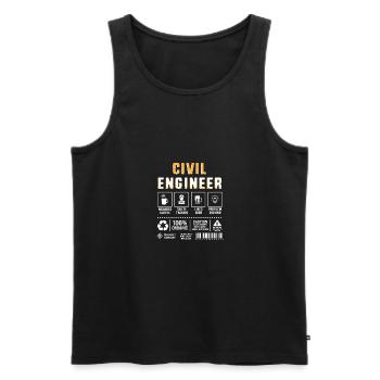 Bau Ingenieur Baustelle Bauarbeiter - Männer Premium Bio Tank Top - Schwarz - Vorne - AI Model Male 178 light (178cm)