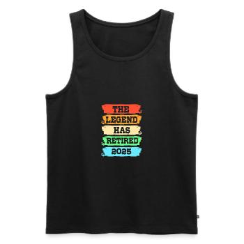 Retirement 2025 Pensioner Pension Pensioner - Men's Premium Organic Tank Top - black - Front - Michal (187cm)