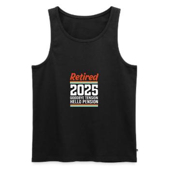 Retirement 2025 Pensioner Pension Pensioner - Men's Premium Organic Tank Top - black - Front - Michal (187cm)