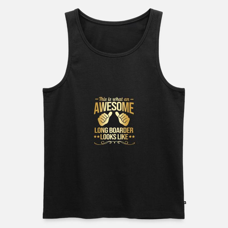Longboard Longboarder Longboarding - Männer Premium Bio Tank Top - Schwarz