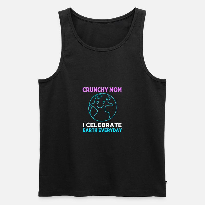 Crunchy Mama - Männer Premium Bio Tank Top - Schwarz