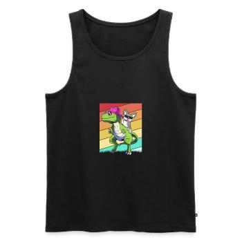 Boston Terrier - Débardeur bio Premium Homme - noir - Devant - AI Model Male 178 light (178cm)