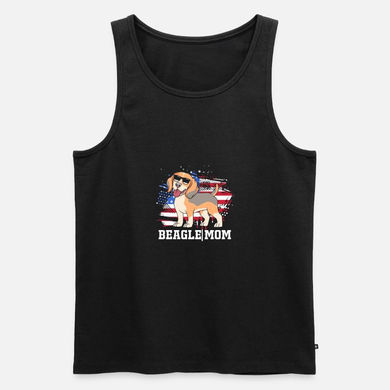 Beagle Mama Mutter Hundemama - Männer Premium Bio Tank Top - Schwarz