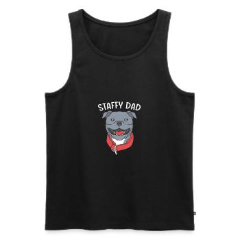 Staffordshire Bullterrier - Männer Premium Bio Tank Top - Schwarz - Vorne - Michal (187cm)
