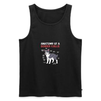 Border Collie - Men's Premium Organic Tank Top - black - Front - AI Model Male 178 light (178cm)