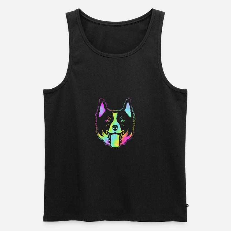 Border Collie - Männer Premium Bio Tank Top - Schwarz