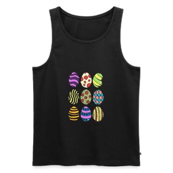 Ostereier - Männer Premium Bio Tank Top - Schwarz - Vorne - AI Model Male 178 light (178cm)
