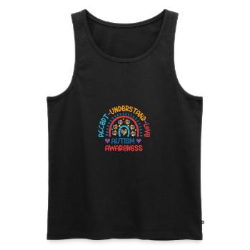AUTIST AKZEPTIEREN LIEBEN VERSTEHEN BEWUSST SPRUCH - Männer Premium Bio Tank Top - Schwarz - Vorne - AI Model Male 178 light (178cm)