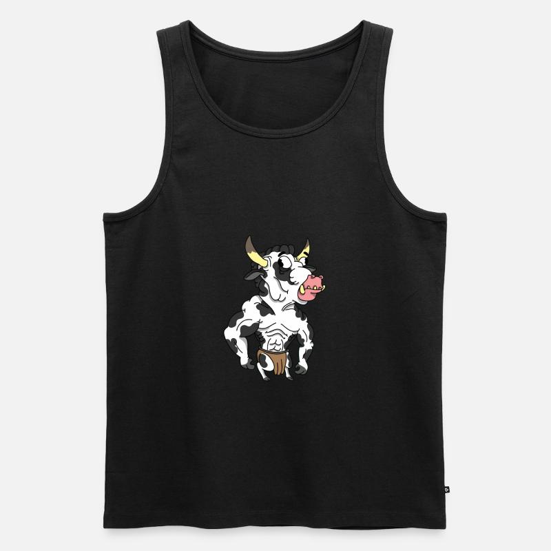 Kuh Stier - Männer Premium Bio Tank Top - Schwarz