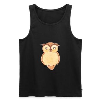 Eagle owl watercolor - Men's Premium Organic Tank Top - black - Front - AI Model Male 178 light (178cm)