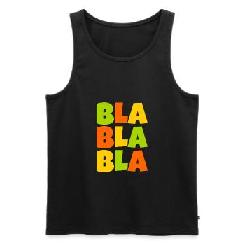 buntes Bla bla bla - Männer Premium Bio Tank Top - Schwarz - Vorne - AI Model Male 178 light (178cm)