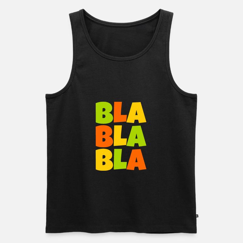 buntes Bla bla bla - Männer Premium Bio Tank Top - Schwarz