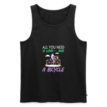 Radfahrerin Spruch Radsport Radrennen Geschenkidee - Männer Premium Bio Tank Top - Schwarz - Vorne - Michal (187cm)