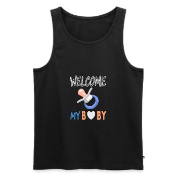 Baby on Board Baby Pacifier Baby Belly Gift Idea - Men's Premium Organic Tank Top - black - Front - Michal (187cm)