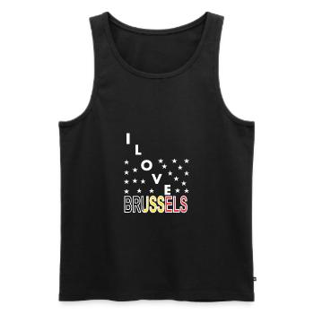 Ich liebe die Stadt Brüssel Belgien Geschenkidee - Männer Premium Bio Tank Top - Schwarz - Vorne - Michal (187cm)