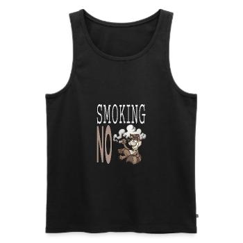 interdiction de fumer interdit nicotine idée cadeau - Débardeur bio Premium Homme - noir - Devant - AI Model Male 178 light (178cm)