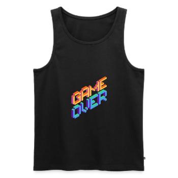 Gamer Game Over Pc Game Cadeau de jeu informatique - Débardeur bio Premium Homme - noir - Devant - AI Model Male 178 light (178cm)