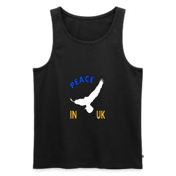 Peace in Ukraine born Ukrainian flag - Men's Premium Organic Tank Top - black - Front - Michal (187cm)