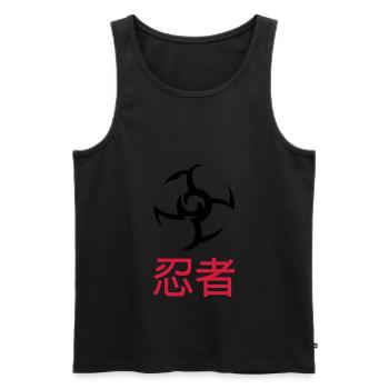 Ninja - Men's Premium Organic Tank Top - black - Front - AI Model Male 178 light (178cm)