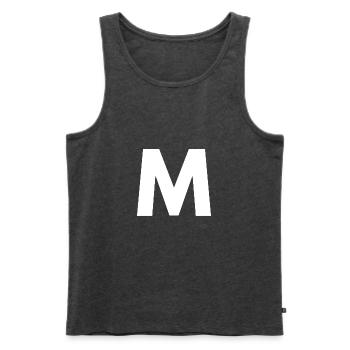 M - Männer Premium Bio Tank Top - Anthrazit meliert - Vorne - AI Model Male 178 light (178cm)