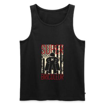Super bricoleur - Débardeur bio Premium Homme - noir - Devant - Michal (187cm)