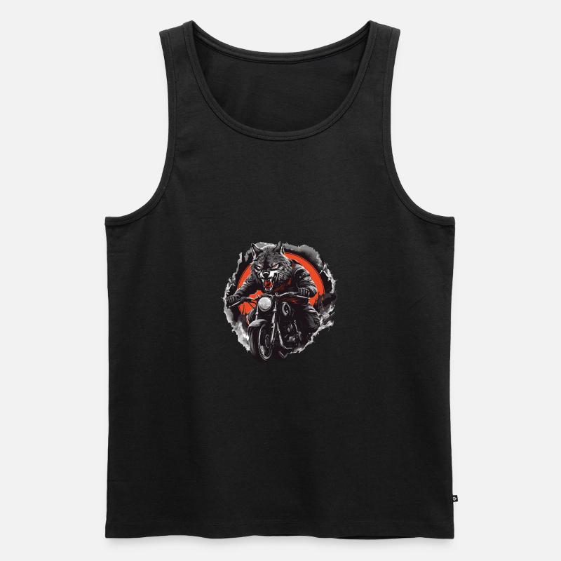 Wolf Motorrad Biker Beast - Männer Premium Bio Tank Top - undefined