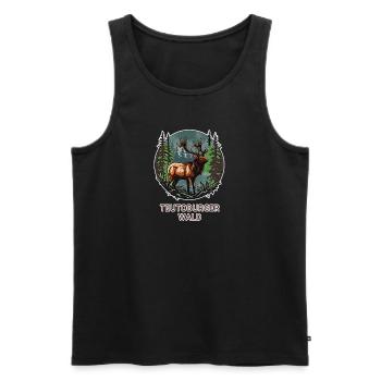 Teutoburger Wald - Männer Premium Bio Tank Top - Schwarz - Vorne - AI Model Male 178 light (178cm)