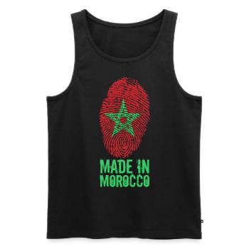 Made in Morocco / Gemacht in Marokko المغرب - Männer Premium Bio Tank Top - Schwarz - Vorne - AI Model Male 178 light (178cm)