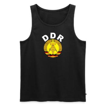 DDR Emblem - Männer Premium Bio Tank Top - Schwarz - Vorne - AI Model Male 178 light (178cm)