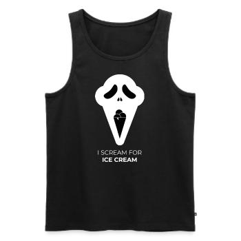 Je crie pour la crème glacée - T-shirt drôle de crème glacée - Débardeur bio Premium Homme - noir - Devant - Michal (187cm)