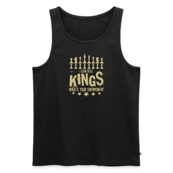 I Can Beat Kings What's Your Superpower Schach - Männer Premium Bio Tank Top - Schwarz - Vorne - Michal (187cm)