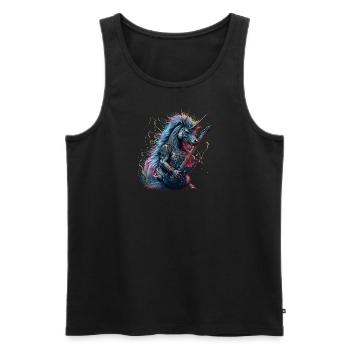 Licorne Heavy Metal - Débardeur bio Premium Homme - noir - Devant - Michal (187cm)
