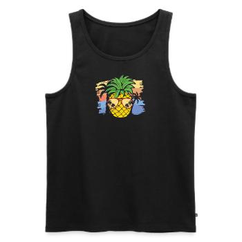 Pineapple Sunglasses - Men's Premium Organic Tank Top - black - Front - AI Model Male 178 light (178cm)