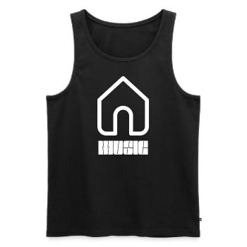 House Music - Männer Premium Bio Tank Top - Schwarz - Vorne - Michal (187cm)