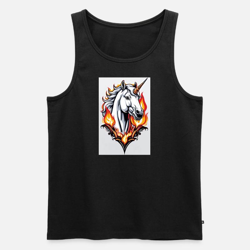 White Animals Einhorn - Männer Premium Bio Tank Top - Schwarz