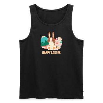 Ostern Geschenk Happy Easter - Männer Premium Bio Tank Top - Schwarz - Vorne - Michal (187cm)